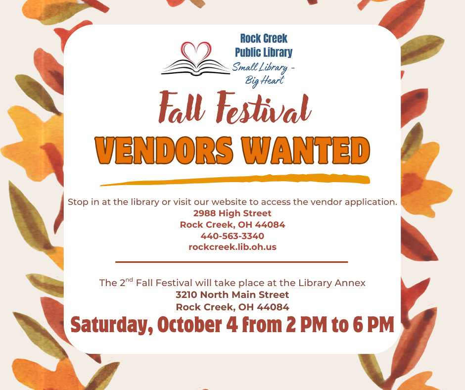 Fall Festival vendors wanted sign