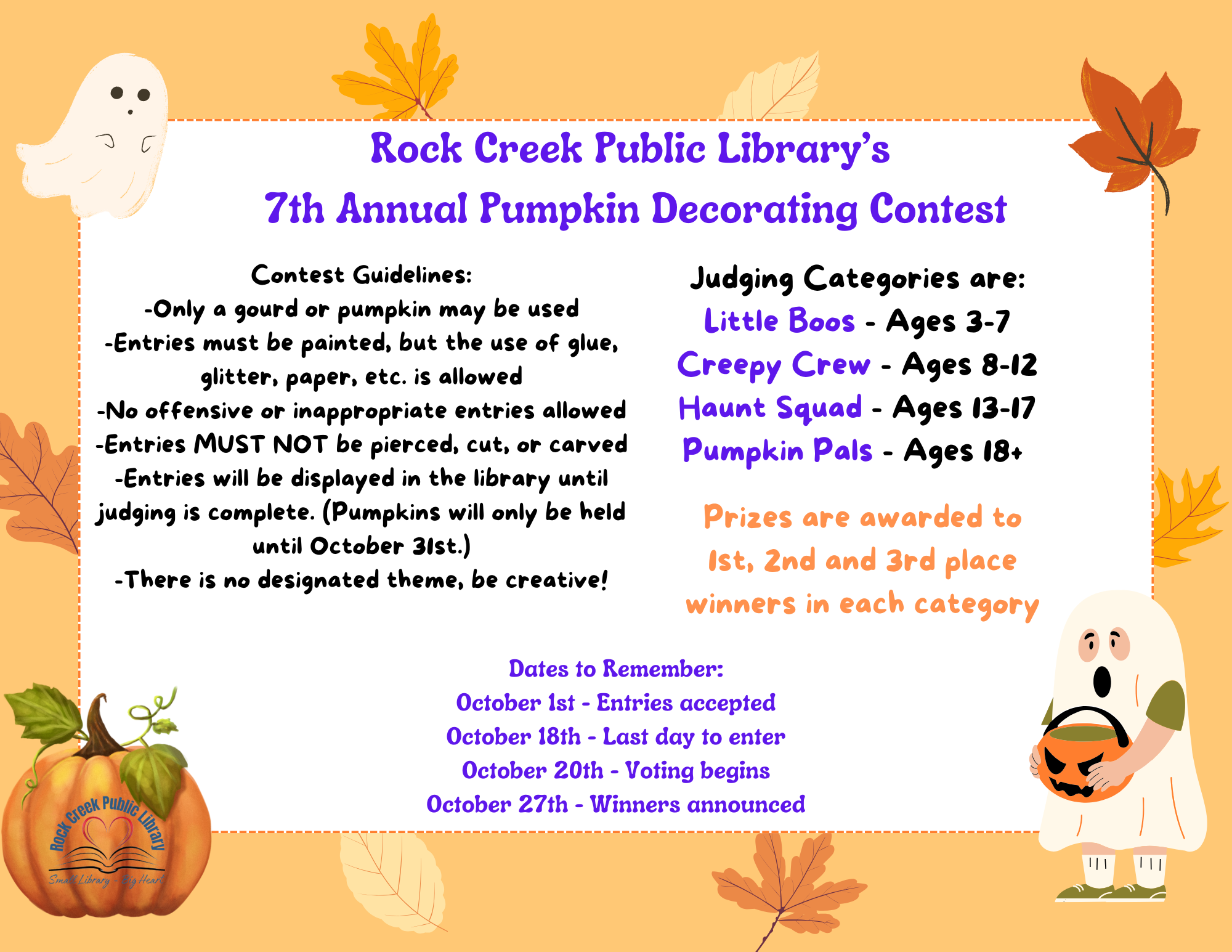 guidelines for pumpkin decorating contest